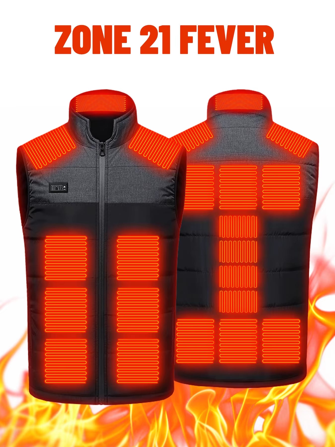 New Heating Vest Color Stitching 11 Electric Heating Suit Women Flexible Thermal Winter Warm Outdoor Vest