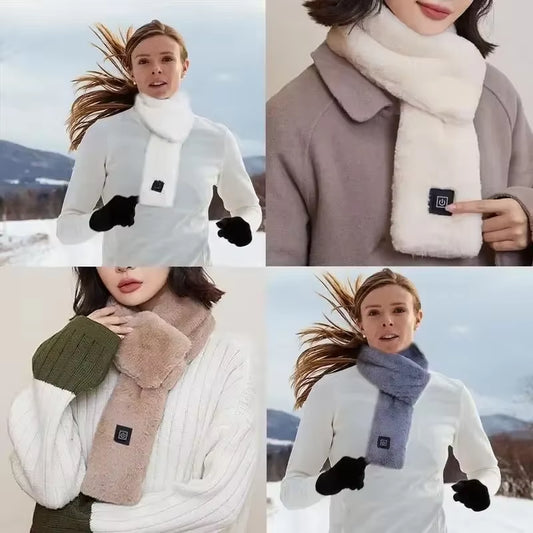 Winter Heating Scarf for Women Men Temperature Scarf 3 Gears Adjustable USB Charging Heat Control Neck Warmer Washed Directly