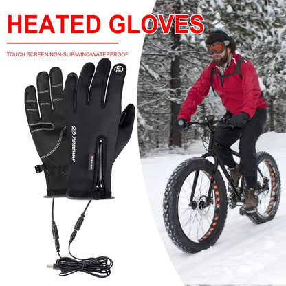 Heated Gloves Eletric Thermal Heat Gloves Winter Warm Skiing Snowboarding Hunting Fishing Waterproof Heated Rechargeable Gloves