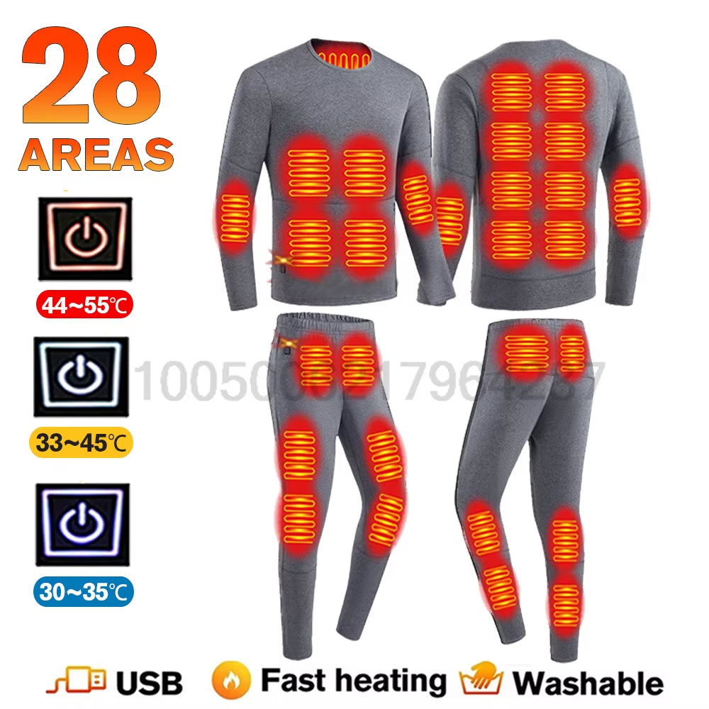 Winter USB Electric Heating Jacket Heated Thermal Underwear Men Women Sports Thermal Heated Underwear Electric Heated Equipmen