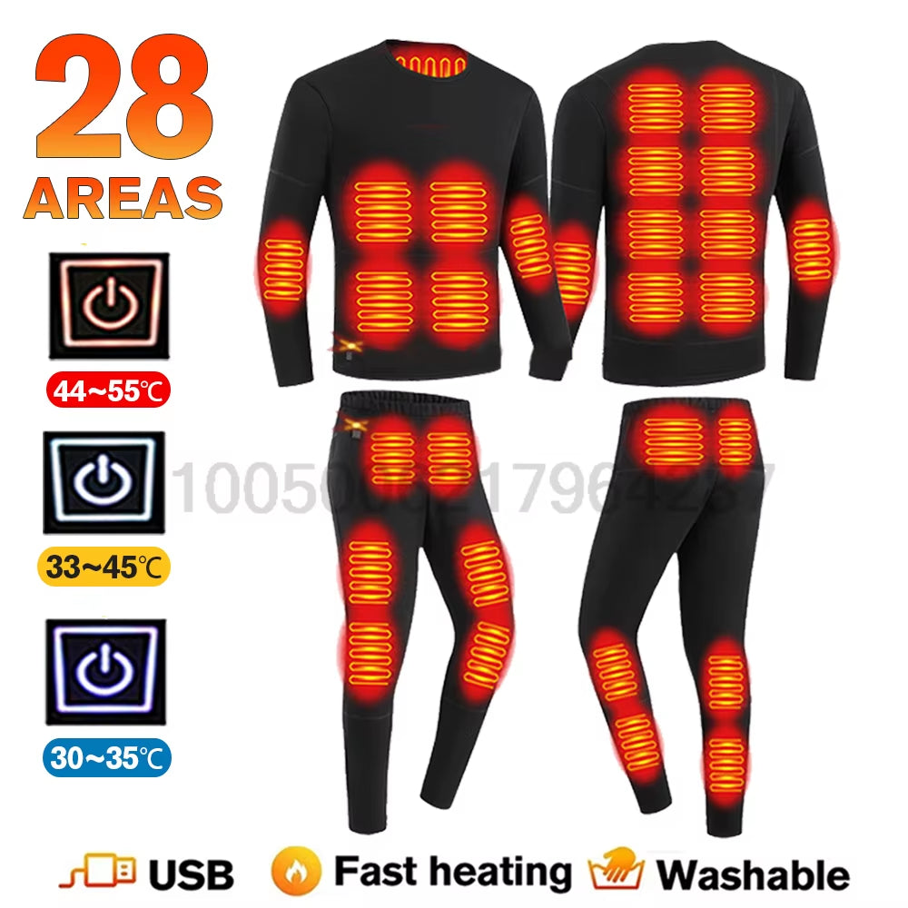 Winter USB Electric Heating Jacket Heated Thermal Underwear Men Women Sports Thermal Heated Underwear Electric Heated Equipmen