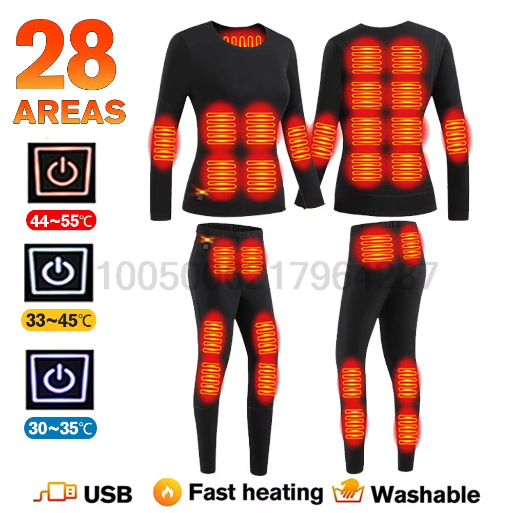 Winter USB Electric Heating Jacket Heated Thermal Underwear Men Women Sports Thermal Heated Underwear Electric Heated Equipmen