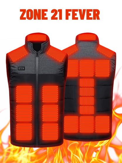 New Heating Vest Color Stitching 11 Electric Heating Suit Women Flexible Thermal Winter Warm Outdoor Vest