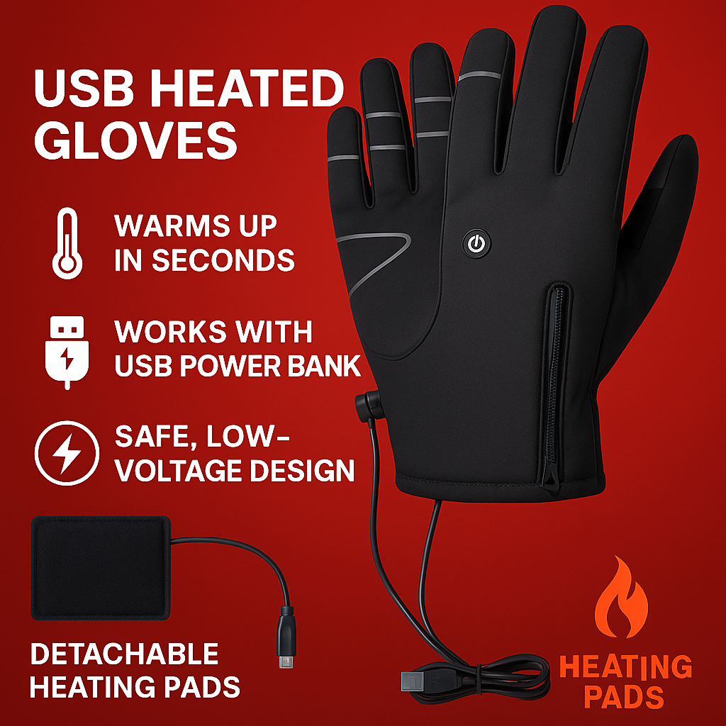 Heated Gloves Eletric Thermal Heat Gloves Winter Warm Skiing Snowboarding Hunting Fishing Waterproof Heated Rechargeable Gloves