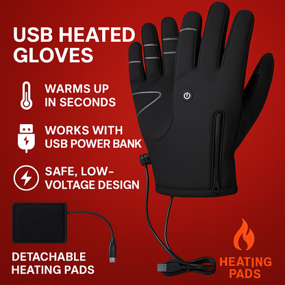 Heated Gloves Eletric Thermal Heat Gloves Winter Warm Skiing Snowboarding Hunting Fishing Waterproof Heated Rechargeable Gloves