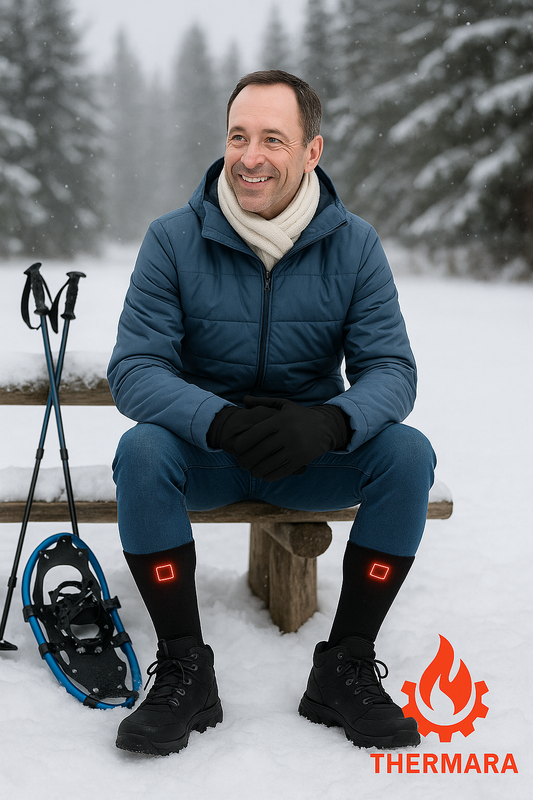 Heating Socks with Battery Box Rechargeable Anti-Cold Men Thermal Heated Foot Warmer Outdoor Camping Ski Sports Winter