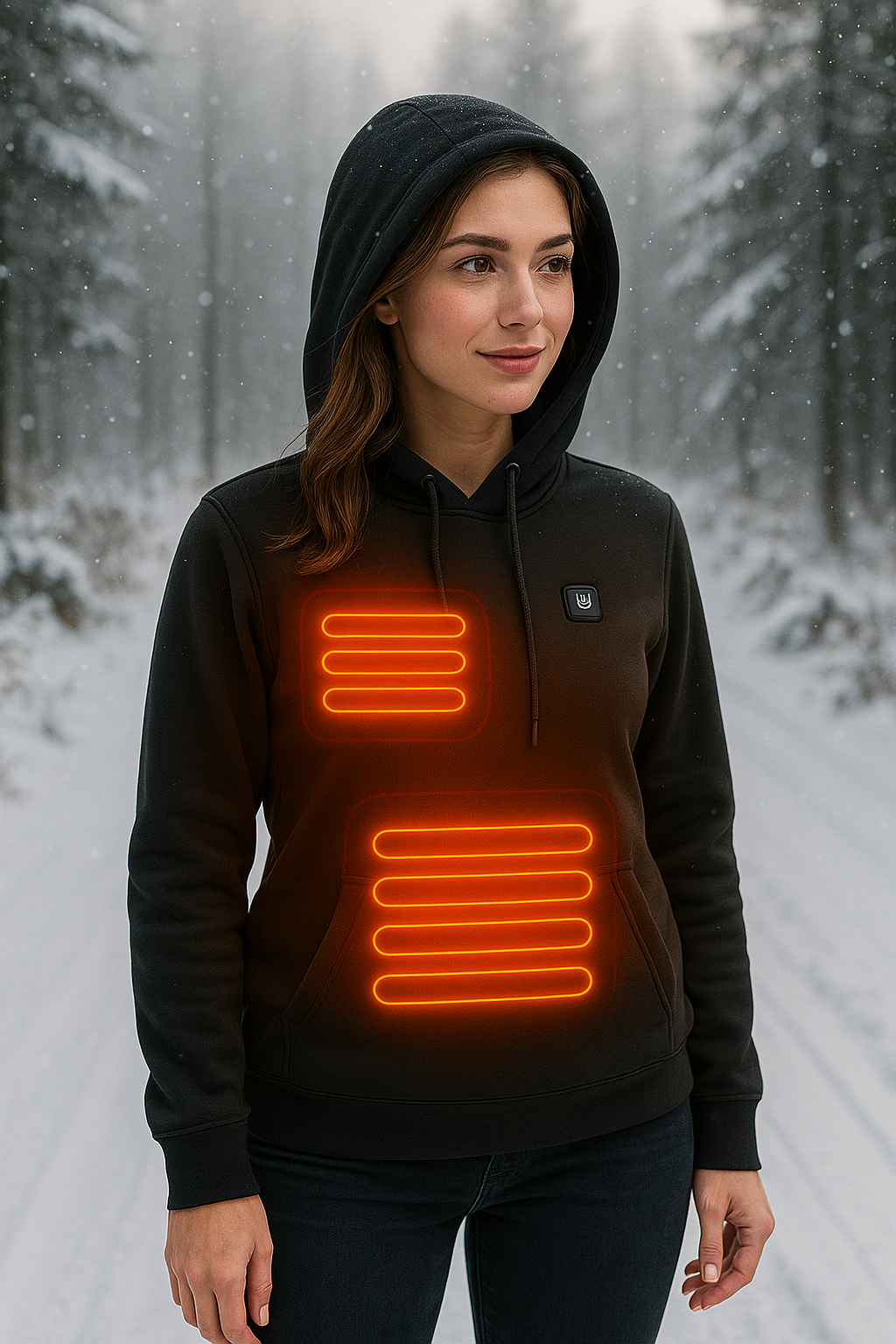 Winter Men'S and Women'S USB Heated Hoodies Cotton Zipper Pocket Wool Thick Lovers Fall/Winter Heating Casual Hoodies