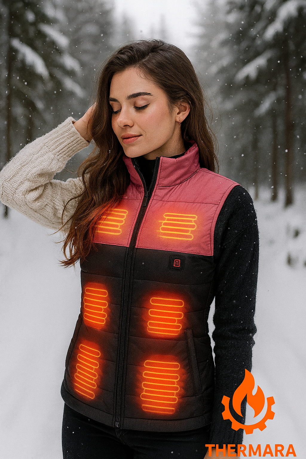 New Heating Vest Color Stitching 11 Electric Heating Suit Women Flexible Thermal Winter Warm Outdoor Vest