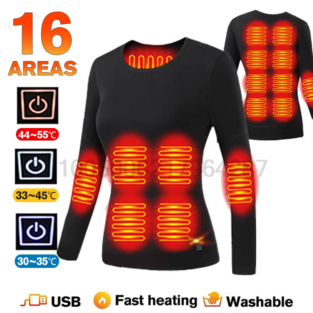 Winter USB Electric Heating Jacket Heated Thermal Underwear Men Women Sports Thermal Heated Underwear Electric Heated Equipmen