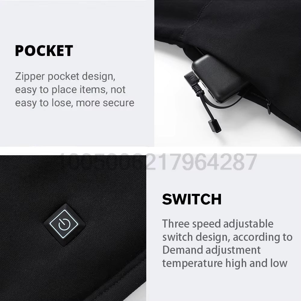 Winter USB Electric Heating Jacket Heated Thermal Underwear Men Women Sports Thermal Heated Underwear Electric Heated Equipmen