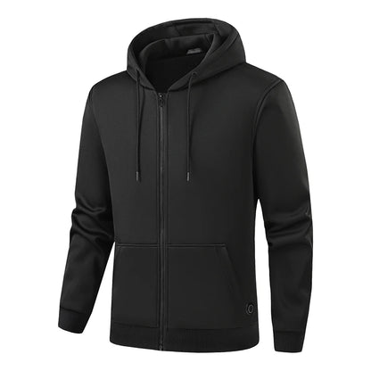New Winter Usb Port Intelligent Heating Warmth Men'S Hooded Sweatshirt 7 Zones Heating Outdoor Cold Resistant Cardigan Jacket