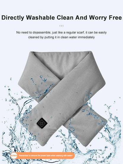 Electric Heating Scarf Cold-Proof Electric Heated Scarf Washable Thermal Neck Wrap Warmer Soft for Climbing Hiking Cycling