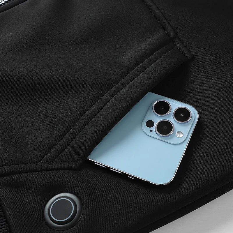 New Winter Usb Port Intelligent Heating Warmth Men'S Hooded Sweatshirt 7 Zones Heating Outdoor Cold Resistant Cardigan Jacket